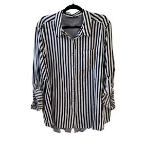 Jane and Delancey Black and White Striped Blouse